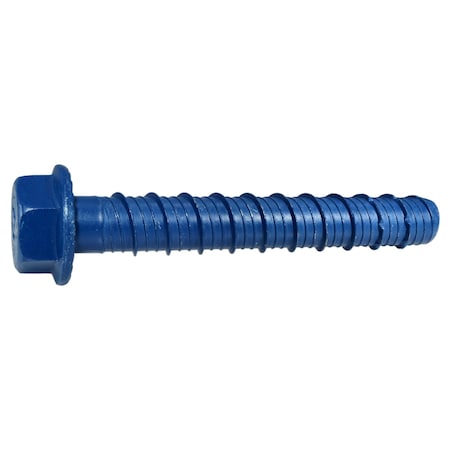 Midwest Fastener Masonry Screw, 3/4" Dia., Hex, 5 1/2 in L, Steel Blue Ruspert, 10 PK 55024